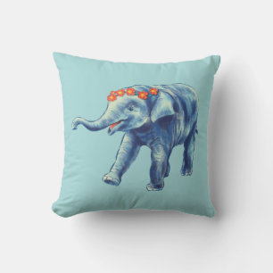 Baby Elephant Cute Blue Kids Cushion