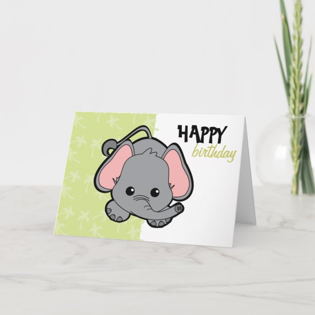 Baby Elephant Cutie Card (Front)