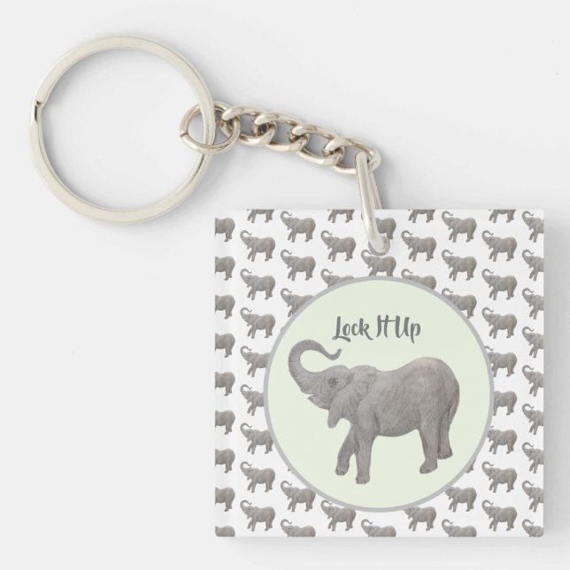 Baby Elephant Double Sided Key Ring (Front)