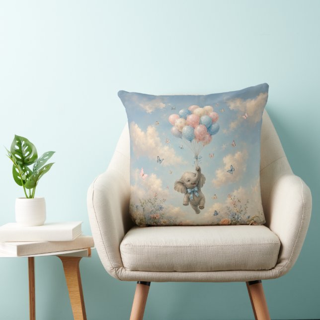 Baby Elephant Floating Balloons Cushion (Chair)