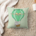 Baby Elephant Flying in Balloon Gender Neutral  Cushion<br><div class="desc">Baby Elephant flying in a hot air balloon with gender neutral colours.</div>