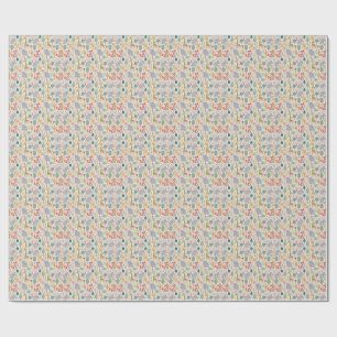 Baby Elephant, Fox & Giraffe Cute Cartoon Animals Wrapping Paper
