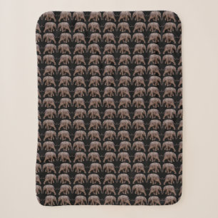 Baby Elephant Frenzy (Black) Sherpa Blanket