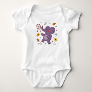 Baby elephant fun play  bodysuit