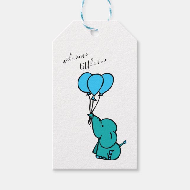 Baby Elephant Gift Tags (Front)