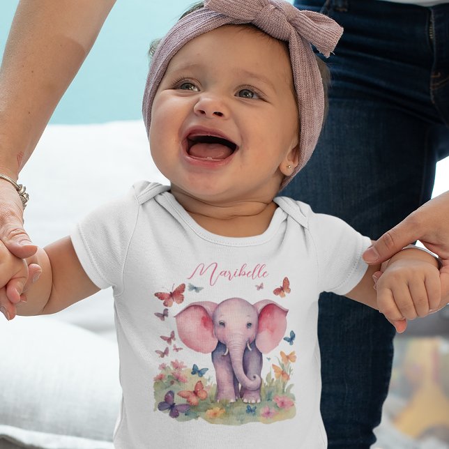 Baby Elephant Girl Baby Bodysuit (Creator Uploaded)