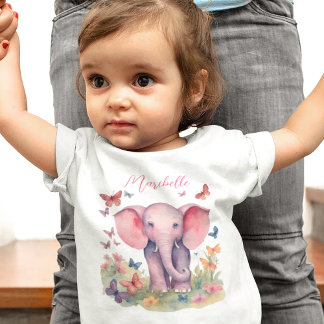 Baby Elephant Girl Baby T-Shirt