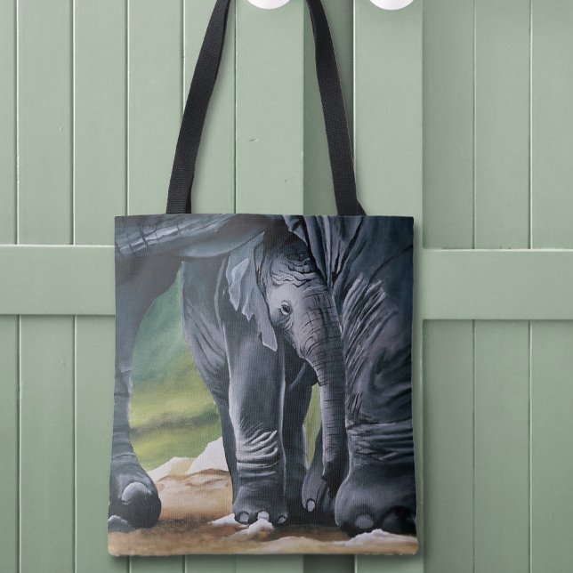Baby  Elephant Grey Cute Tote Bag (Creator Uploaded)