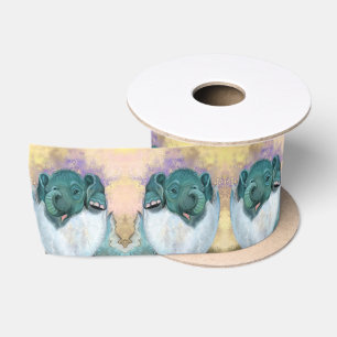 Baby Elephant Hatching From Egg - I Love You MOM Satin Ribbon