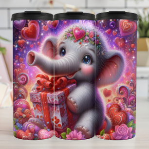 Baby Elephant Heart Gift Thermal Tumbler