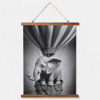 Baby Elephant in a Hot Air Balloon