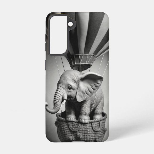 Baby Elephant in a Hot Air Balloon Samsung Galaxy S21 Case (Back)