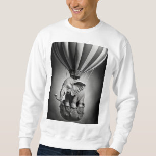 Baby Elephant in a Hot Air Balloon Sweatshirt