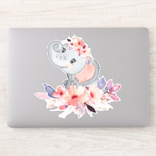 Baby Elephant In Flowers