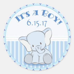 Baby Elephant It's a Boy Stickers