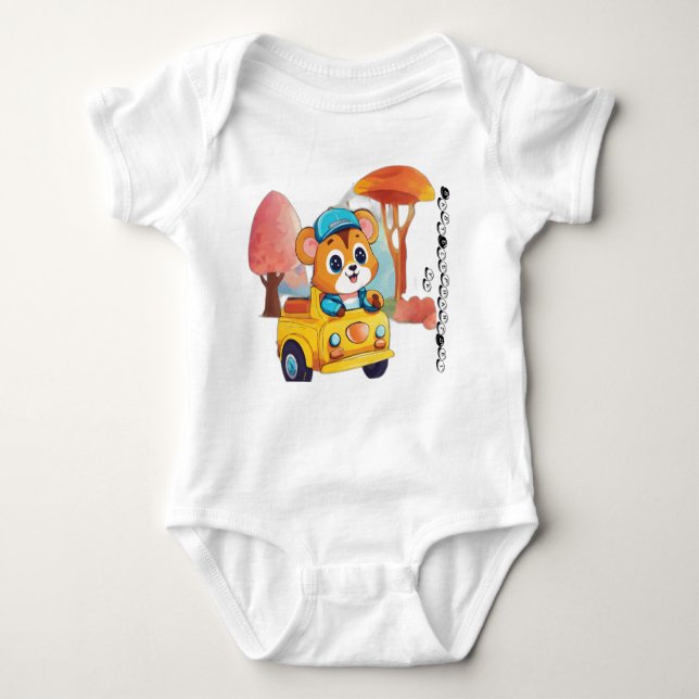 Baby Elephant Joyride T-Shirt Baby Bodysuit (Front)