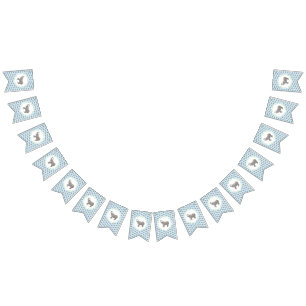 Baby Elephant Light Blue Birthday Bunting