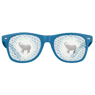Baby Elephant Light Blue Birthday Retro Sunglasses