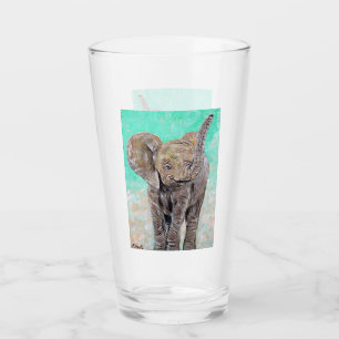 Baby Elephant Painting Glass