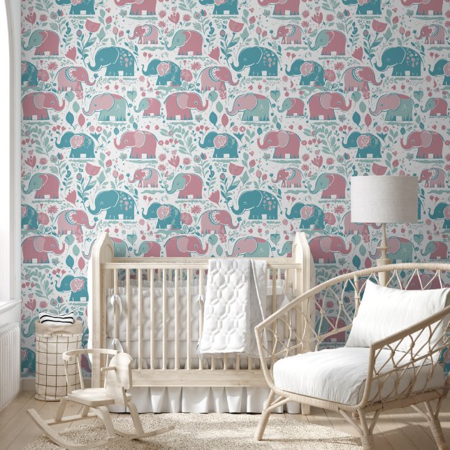 Baby elephant pattern 6 wallpaper (Kids)