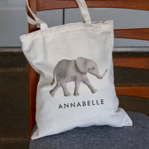 Baby Elephant Personalised Tote Bag for Child