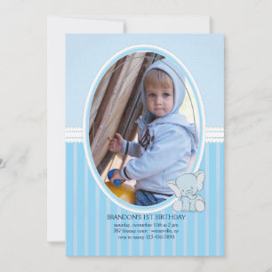 Baby Elephant Photo Invitation
