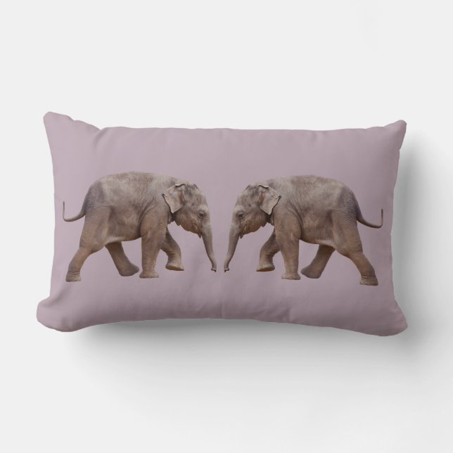 Baby Elephant Pillow (Dusty Pink) (Front)