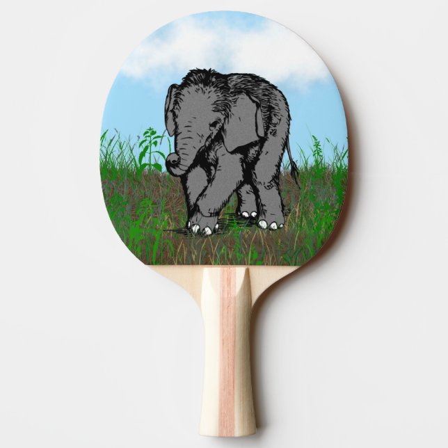 Baby Elephant Ping Pong Paddle (Back)