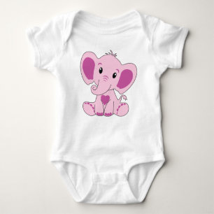 Baby, Elephant, Pink, Baby Bodysuit, DAM Creative, Baby Bodysuit