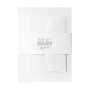 Baby Elephant Pink Baby Shower Invitation Belly Band