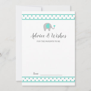 Baby Elephant Polka Dots on White Shower Advice Card