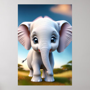 Baby Elephant Poster