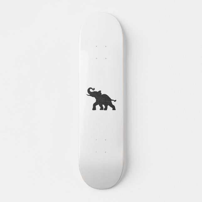 Baby Elephant running silhouette Skateboard (Front)