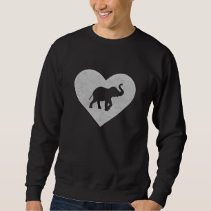 Baby Elephant Silhouette Heart Elephant Sweatshirt