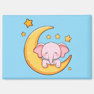 Baby elephant sleeping magnet