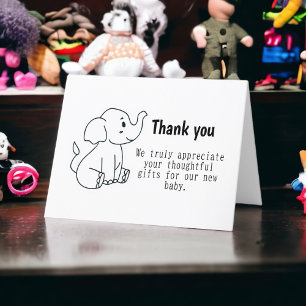 Baby Elephant  Thank You Card