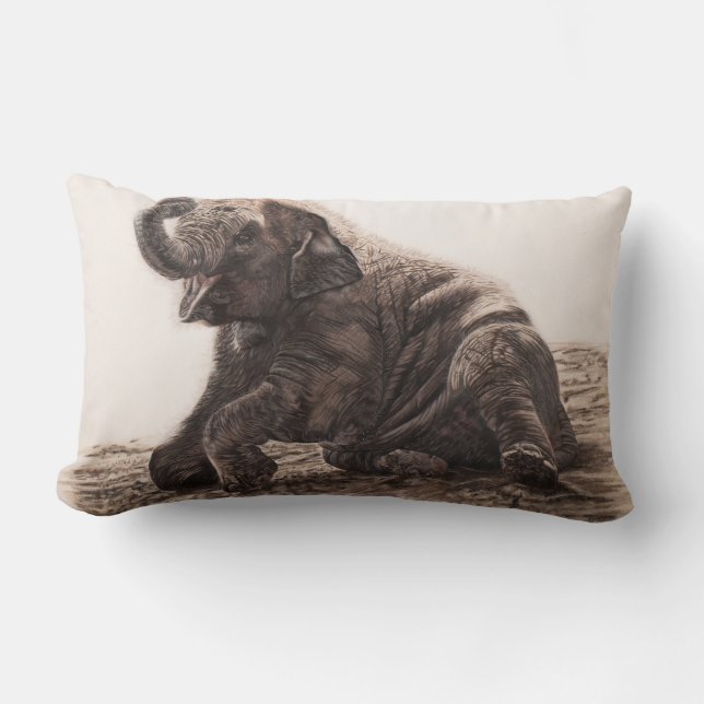 Baby Elephant throw cushion (Front)