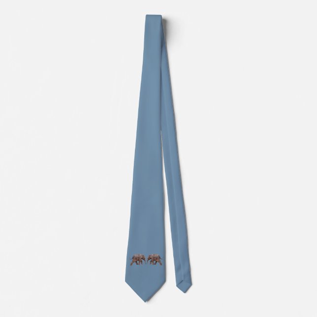 Baby Elephant Tie Double Sided Print (Sky Blue) (Front)