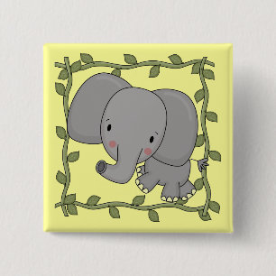 Baby Elephant Tshirts and Gifts 15 Cm Square Badge