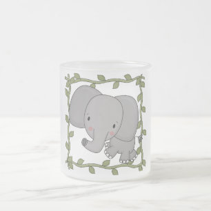 Baby Elephant Tshirts and Gifts Frosted Glass Coffee Mug