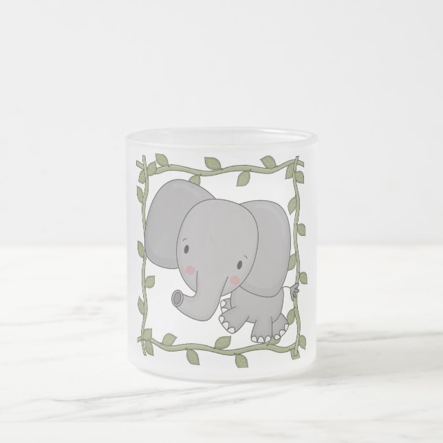 Baby Elephant Tshirts and Gifts Frosted Glass Coffee Mug (Center)