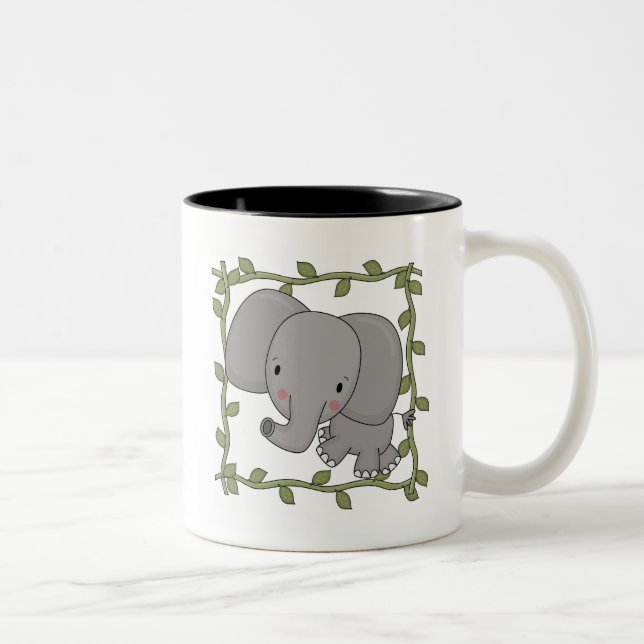 Baby Elephant Tshirts and Gifts Two-Tone Coffee Mug (Right)