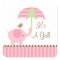 Baby Elephant Umbrella It's A Girl Square Sticker