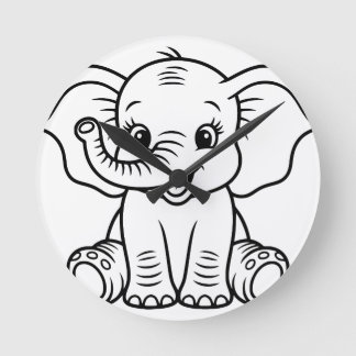 Baby Elephant Wall Clock