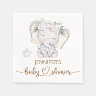 Baby Elephant Watercolor Baby Shower Napkin