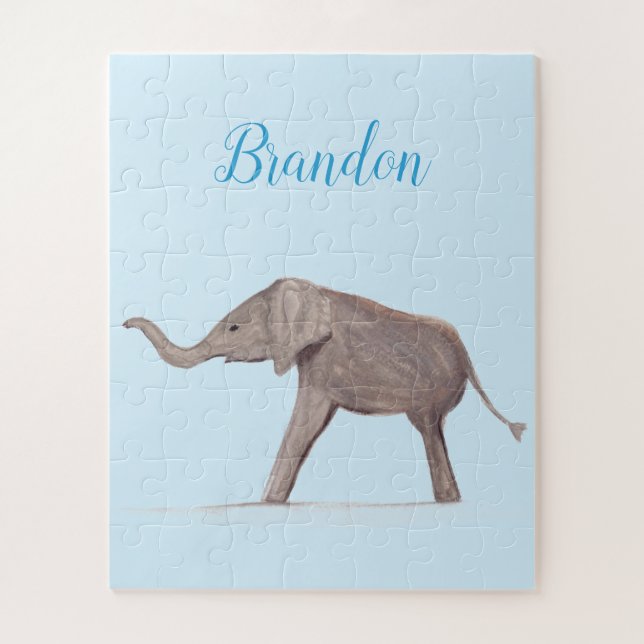 Baby Elephant wildlife Animal For Kids art Jigsaw Puzzle (Vertical)