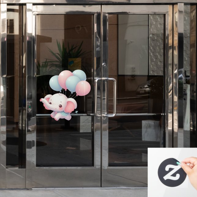  baby elephant with balloons (Office Door)