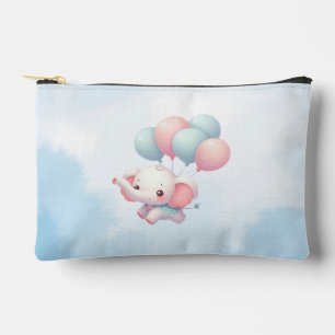baby elephant with balloons accessory pouch