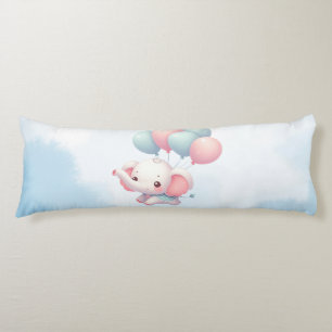 baby elephant with balloons body cushion