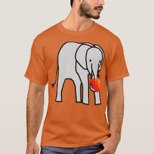 Baby Elephant with Love Heart on Valentines Day T-Shirt